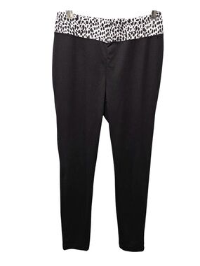 WEEKEND BY CHICO’S LEOPARD CRAZE BLACK SIMONE LEGGING PANTS SIZE 0(4-6)